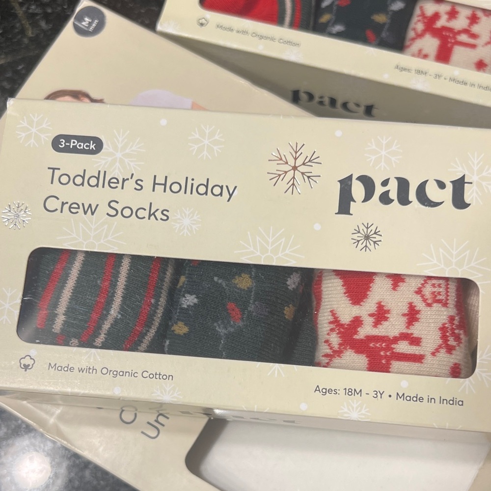 Pact Festive Toddler Crew Socks 3-Pack
